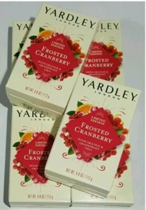🍒 (6) Yardley of London Bar Lot FROSTED CRANBERRY Bath Soap 4 oz LIMITED 🍒 - Picture 1 of 5