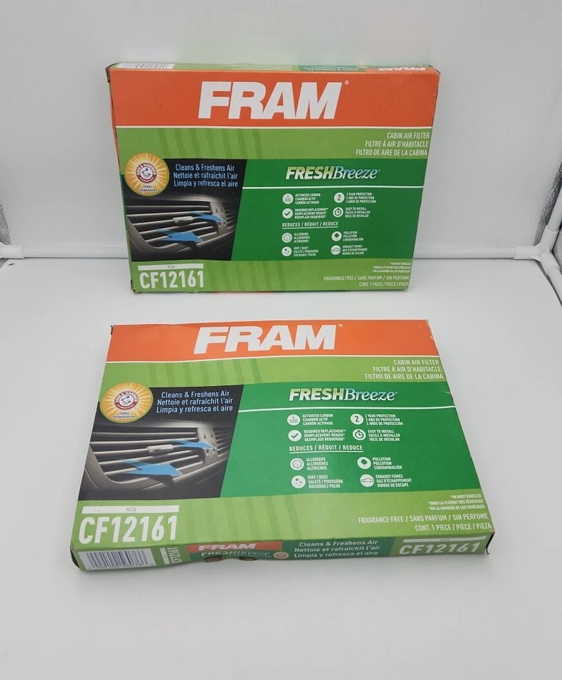 Filtro de aire CF12161 para vehículos seleccionados Kia FRAM cabina Fresh Breeze paquete de 2 Foto 1 de 4