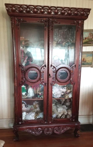 Antique Walnut China Cabinet Cover