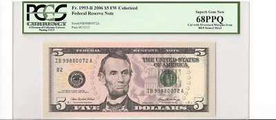 $5 - 2006 FRN B2 New York - Fr.1993-B 2006 FW - PCGS 68 PPQ - Serial 99880072 - Image 1 of 2