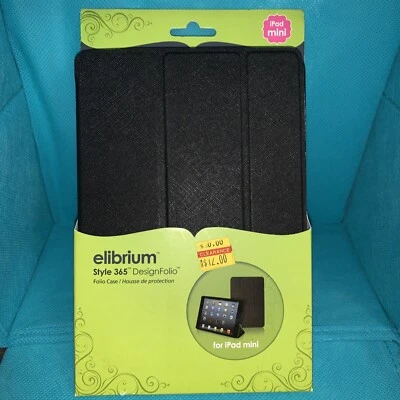 New Elibrium / Claire Bella iPad Mini Case- Style 365 Design Folio BLACK #C2 - Image 1 of 4
