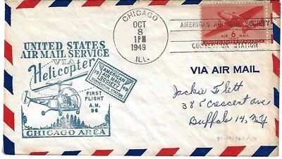 Usa: 1949; Cover helicopter mail service, first fly chicago area VF, EBN004 - Image 1 of 2