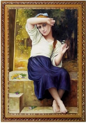 ÖLBILD Mädchen Marguerite Bouguereau W  Ölgemälde HANDGEMALT F:60x90cm - Bild 1 von 4