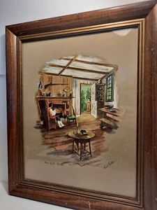 Vintage Paul Porter Art Print "Home by the Hearth", 16½x13½" (Image), Framed - Picture 1 of 11