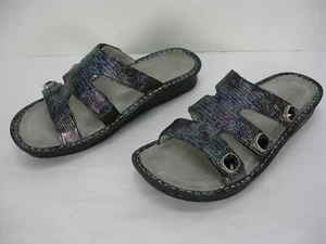 ALEGRIA VEN-292 VENICE GLIMMER GLAM MULTI-COLOR LEATHER SLIDE SANDALS WOMEN'S 39 - Picture 1 of 12