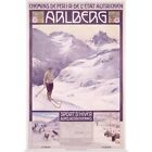 Narty alpejskie Arlberg, Vintage Plakat Plakat Druk artystyczny, Narciarstwo Wystrój domu