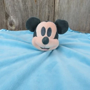 Disney Baby Mickey Mouse Plush Blue Satin Security Blanket Lovey Lovie Stuffed - Picture 1 of 8