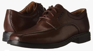 Clarks Men's Unstructured Un.Kenneth  Brown Leather Oxford Dress Shoe Size 12 N - Picture 1 of 8