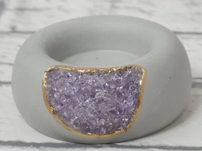 Tal & Bert Amethyst Tea Light Holder, Purple and Gold - Image 1 of 4