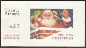 US 2581b 2582a-2585a BK194 Christmas First Class 29c booklet 20 A11111 MNH 1991 - Picture 1 of 6