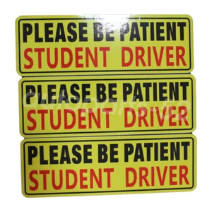 3 Pcs Student Driver Car Bumper Sticker Decal Magnet Car Signs Please Be Patient - Picture 1 of 7