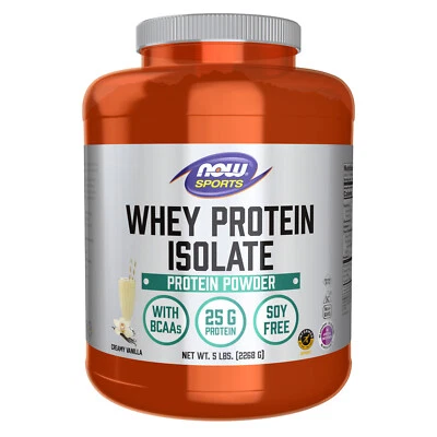 NOW FOODS Whey Protein Isolate pó cremoso de baunilha 5 libras. - Imagem 1 de 4