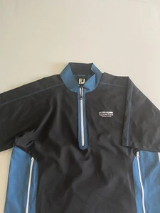 Footjoy FJ Golf Mens Medium Blue 1/2 Zip Talking Stick Golf S/S Windbreaker EUC - Picture 1 of 8