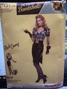 Simplicity DC Comics Bombshells Black Canary Costume Size 6-14 UNCUT - Picture 1 of 4
