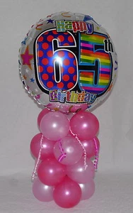65. GEBURTSTAG - 65 JAHRE - WEIBLICH - FOLIENBALLON DISPLAY - TISCH HERZSTÜCK - Bild 1 von 8