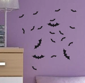 Set of 20 x BATS Halloween bat decal sticker vinyl wall art child room BAT2 - Picture 1 of 4