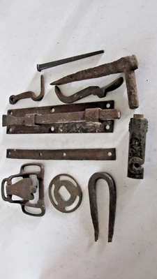 PRIMITVE WROUGTH HIERRO HERRAJES PUERTA/ARMARIO/BISAGRAS/GANCHOS ++ Foto 1 de 4