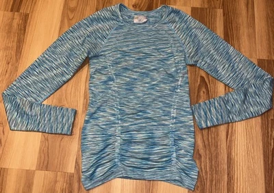 Athleta Shirt Womens XS Blue Long Sleeve Scrunched Pullover Stretch Athleisure - Image 1 of 4