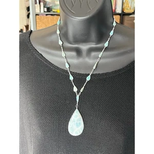  925 silver Larimar necklace  - Picture 1 of 4