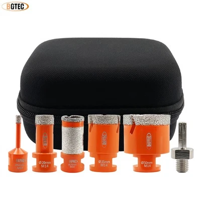 BGTEC Diamond Core Drill Bits Set 6pcs/kit Tile Porcelain Marble Hole Saw Cutter