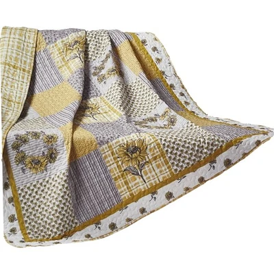 Virah Bella Yellow Sunshine Sunflower Quilted Throw Blanket, 50" x 60" - Image 1 of 2