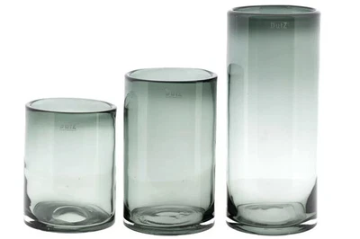 Neu - Dutz Cylinder 4, Farbe Grau, H 34 cm, D 14,5 cm, dickes Glas mundgeblase - Bild 1 von 2