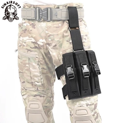 Bolsa de cargador táctica para piernas caídas soporte triple cargador clip bolsa para muslos Foto 1 de 4