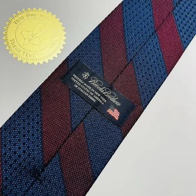 "Nueva corbata Brooks Brothers Premium roja y azul texturizada de seda 59x3,25"" nueva sin etiquetas" Foto 1 de 4