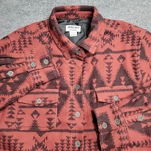 Ariat REAL Shacket Shirt Jacket Aztec Western Quilted Chore Women’s Size XL - Picture 1 of 10