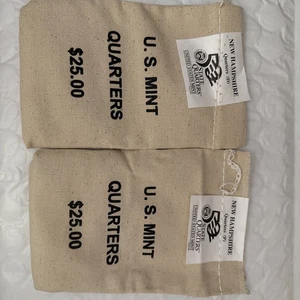 2000-P And D New Hampshire State Quarter Original Mint Sewn Bag 100 coins EACH - Picture 1 of 6