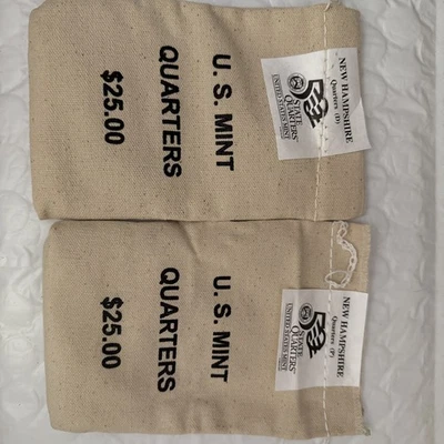 2000-P And D New Hampshire State Quarter Original Mint Sewn Bag 100 coins EACH - Image 1 of 4