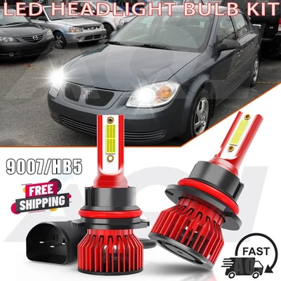 For Pontiac Pursuit 2005-2006 9007 LED Headlight Bulbs Kit Hi/Low Headlamp - Imagem 1 de 4