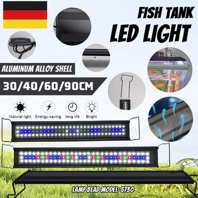 Illuminazione acquario 30-140 cm RGB LED 24/7 timer MODALITÀ TUTTO IL GIORNO luce spettro completo - Immagine 1 di 4