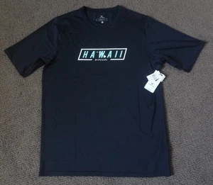 New Mens Rip Curl Hawaii Rash Guard Black Shirt Surf Swim XL UPF 50+ T-Shirt Fit - Picture 1 of 4