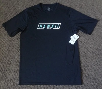 New Mens Rip Curl Hawaii Rash Guard Black Shirt Surf Swim XL UPF 50+ T-Shirt Fit - Image 1 of 4
