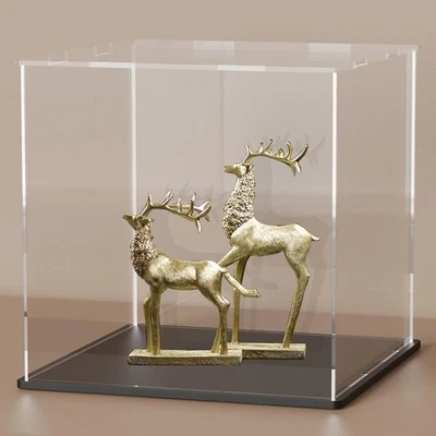 6x6x6" Acrylic Display Case - Clear Cube w/ Matte Black Base & Lid  - Image 1 of 4