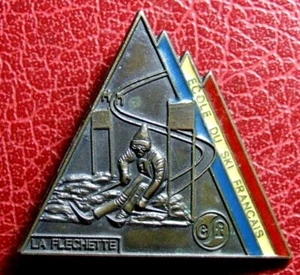 Seltenes Skiabzeichen FRANZÖSISCHE SKISCHULE LA FLECHETTE zur Identifizierung durch CHARLY - Bild 1 von 2
