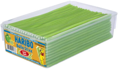 HARIBO BALLA STIXX Sabor Manzana Gomoso Caramelo Palitos Fiesta Compartir Caja 1.2kg 42oz Foto 1 de 3