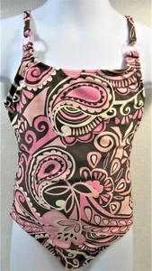 Badeanzug Circo Einteiler Mädchen Gr. XS Paisley rosa & braun - Bild 1 von 7