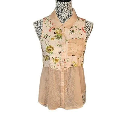 AMERICAN RAG CIE Mujer Rosa Transparente Floral Ligero M Foto 1 de 4