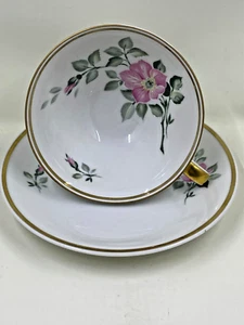 Juego de taza de té y platillo floral de porcelana marca porcelana PMR Jaeger vintage - Imagen 1 de 8