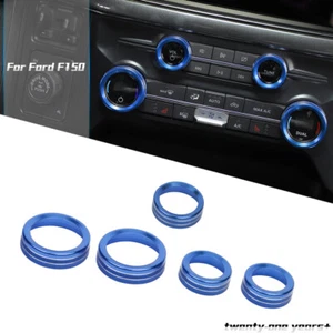 Air Conditioner /Headlight /Radio Switch Knob Trim Ring For Ford F150 2021+ Blue - Picture 1 of 9