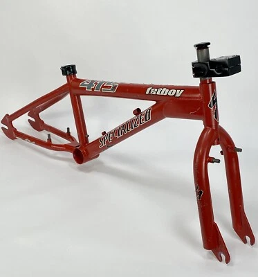 1998 Specialized 415 Fatboy BMX Mid School Frame Fork Set TJ X Games Vegas Red - Imagem 1 de 4