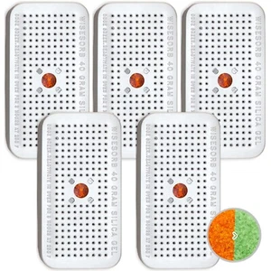 40Gram Silica Gel Canister Reusable Indicating Desiccant Dehumidifier 5 Pack - Picture 1 of 9