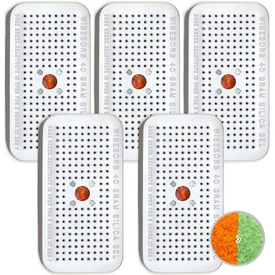 Bote de gel de sílice de 40 gramos reutilizable indicador deshumidificador paquete de 5 Foto 1 de 4