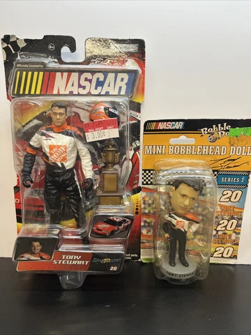 2003 Jakks Pacific Nascar Tony Stewart w Trophy & Helmet & mini bobble head W15 Cover