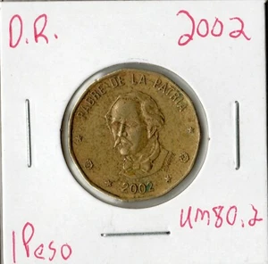 Moneda República Dominicana 1 Peso 2002 KM80,2 - Imagen 1 de 2