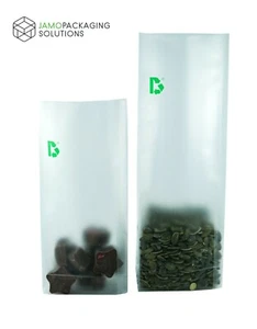 Mat Flat Bottom Recyclable Side Gusset Pouch / Bag with block bottom/gift/food - Picture 1 of 10