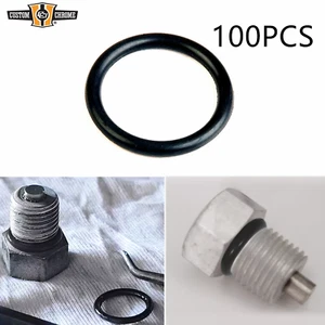 100PCS Oil Drain Plug O-Rings Fit For Harley Davidson Big Twin Repl#11105 BLACK - Picture 1 of 4