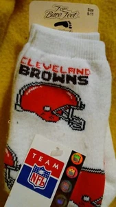 Cleveland Browns Socks Orange Helmet Team NFL For Bare Feet USA - Picture 1 of 4